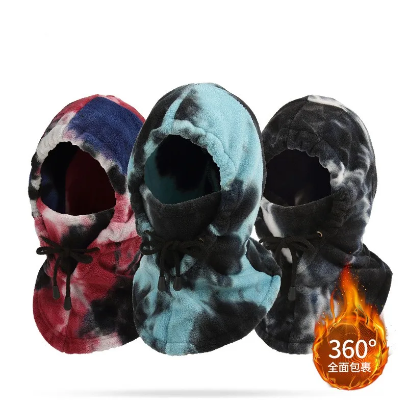 

Winter face protection fleece tie-dye cycling facemask Mountain skiing fleece bib Warm headgear