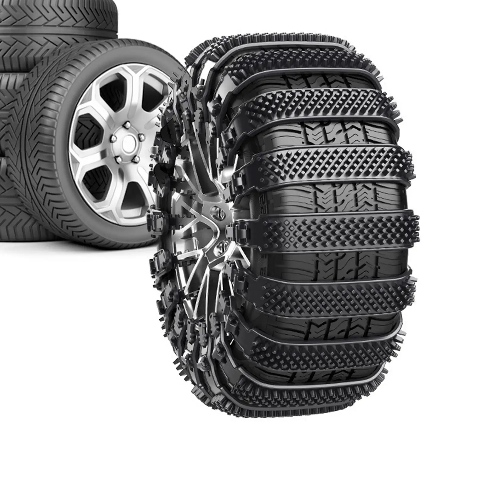 Snow Chains 10piece Heavy-Duty Wheel Ties Belts Tire Chains For Cars For Ice Winter Hiking Trailer Offroad Lawn Fishing