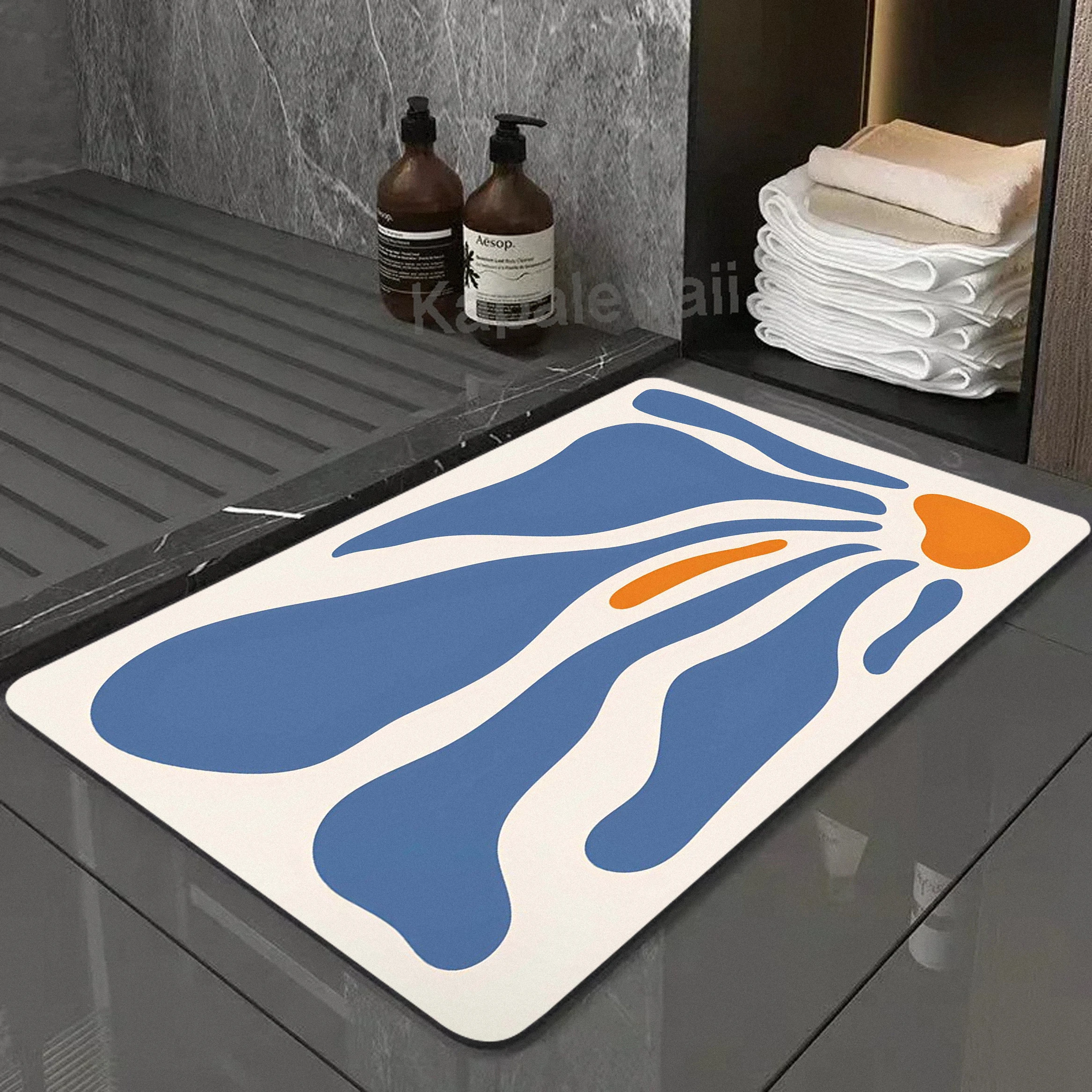 

Irregular Art Simple Soft Diatom Mud Bath Absorbent Floor Mat Household Non-slip Foot Mat Toilet Door Quick Drying Foot Mat