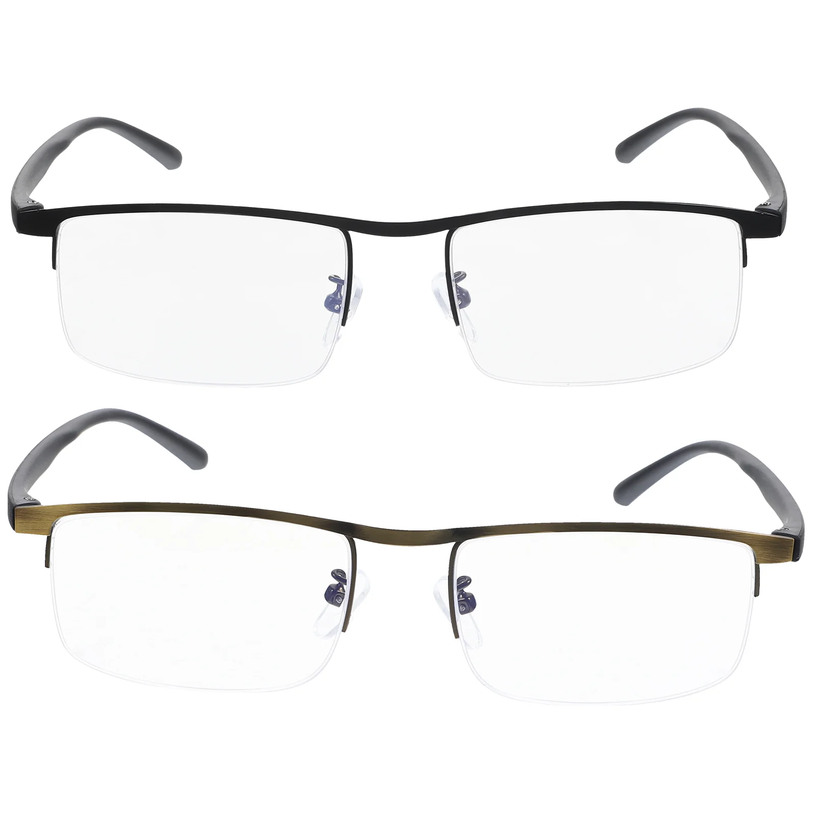 2 Pcs Auto Zoom Reading Glasses Eyeglasses Gradually Presbyopic The Aged Alloy Man