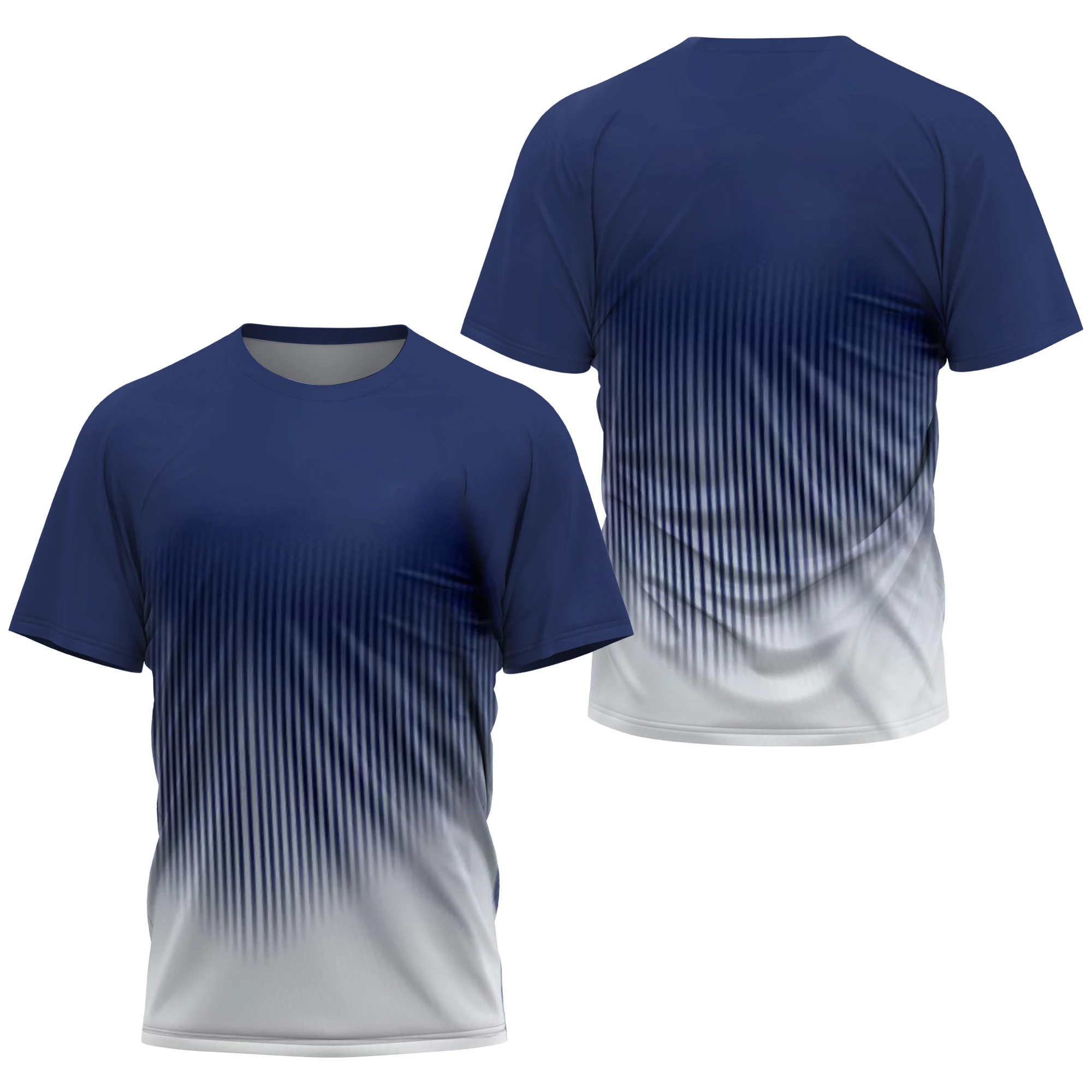 Fashion Gradient Stripe Print T Shirt For Men Badminton Table Tennis Training Men's Clothes Summer Tops Casual  Sports T-Shirts image 5
