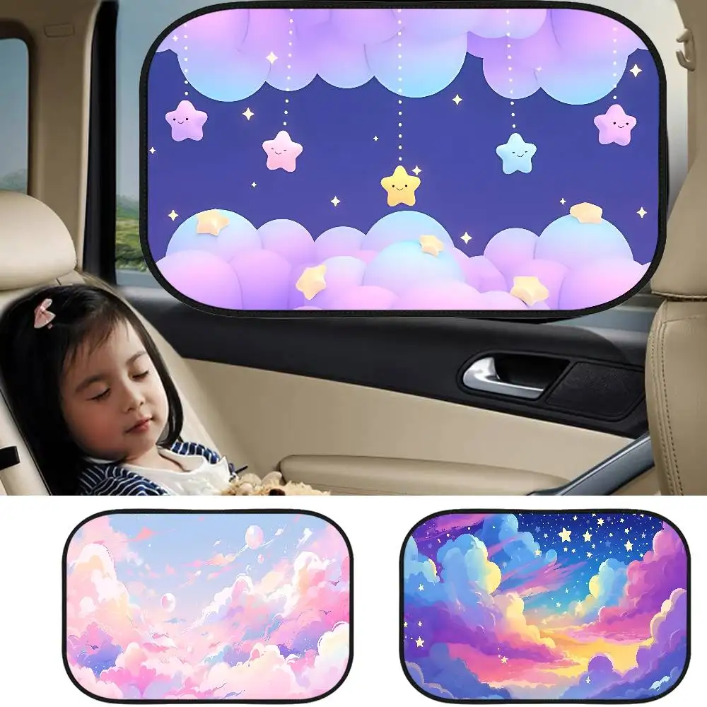 

Girl Sky Clouds Simple Universal Side Window Sunshades UV Protection Car Curtain Car Window Sun Shade Visor Protective Window