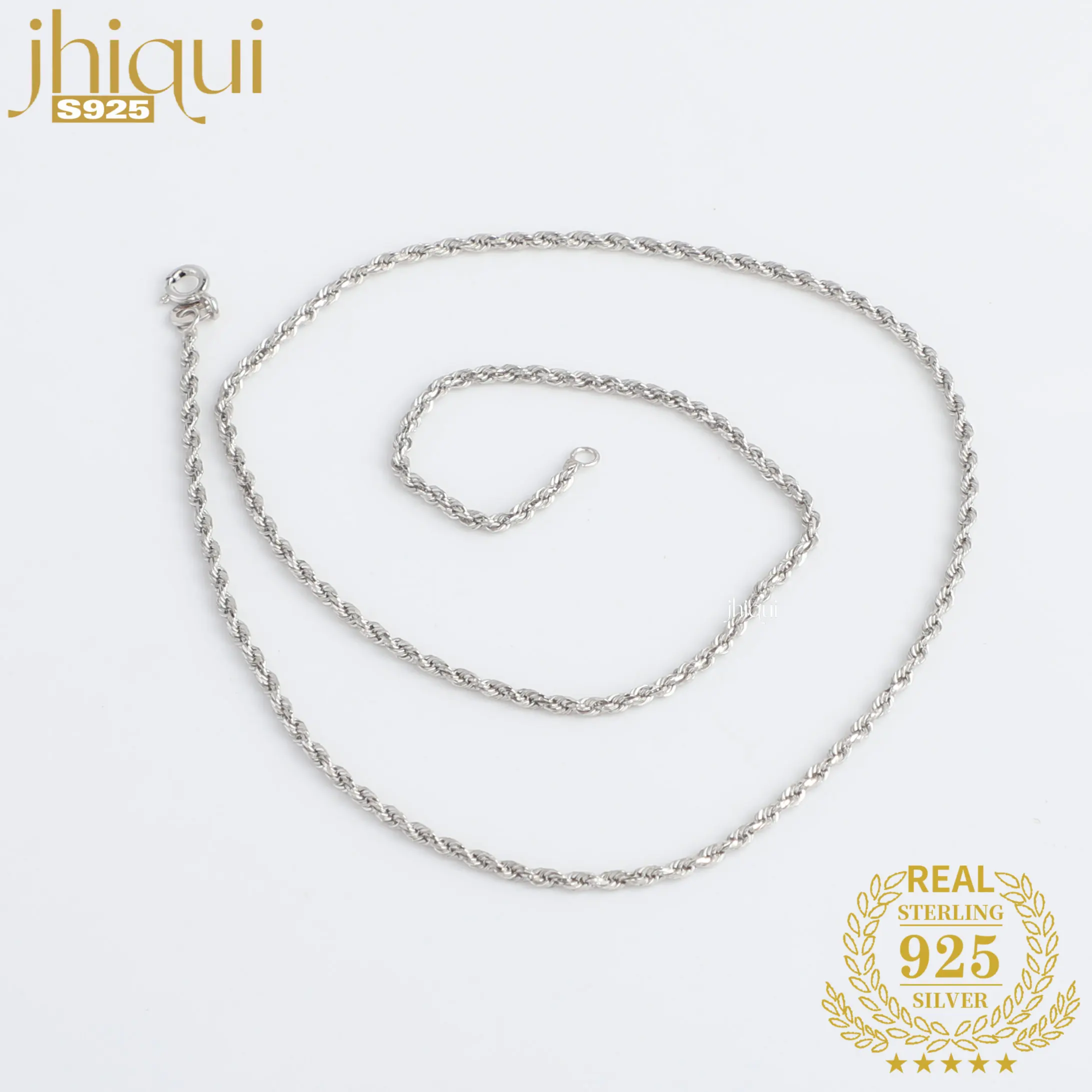 

1pc 925 Sterling Silver Platinum Plated 45cm Twists Necklace DIY Pendant Necklace Fine Jewelry