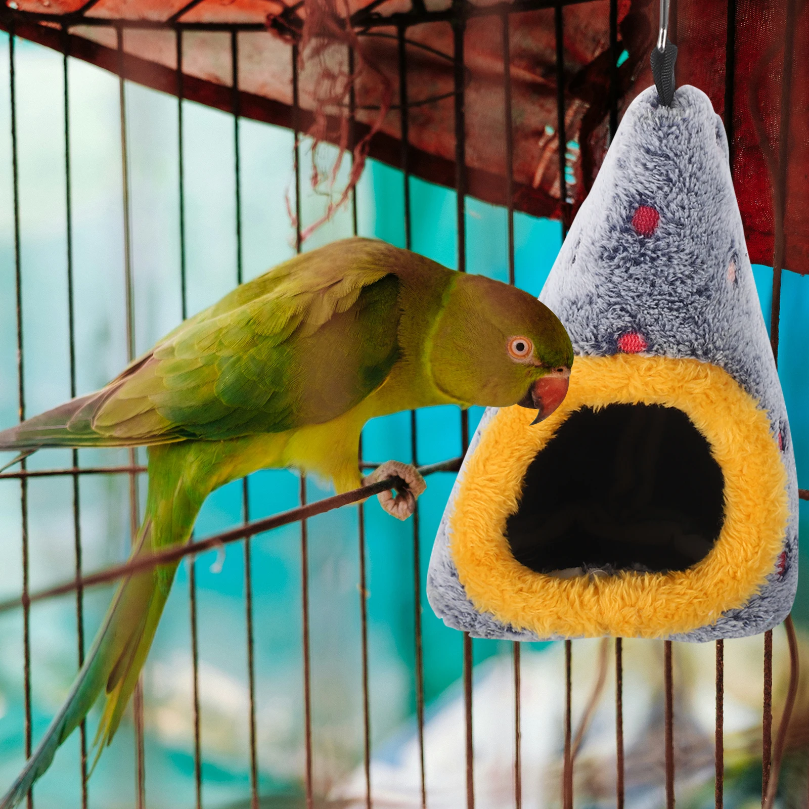 

Warm Bird Nest Bed Natural Egg Shaped Parrot Sleeping Hut, Cozy Winter Warmth For Small Birds Cuddle Nest Parakeets Budgies Cage