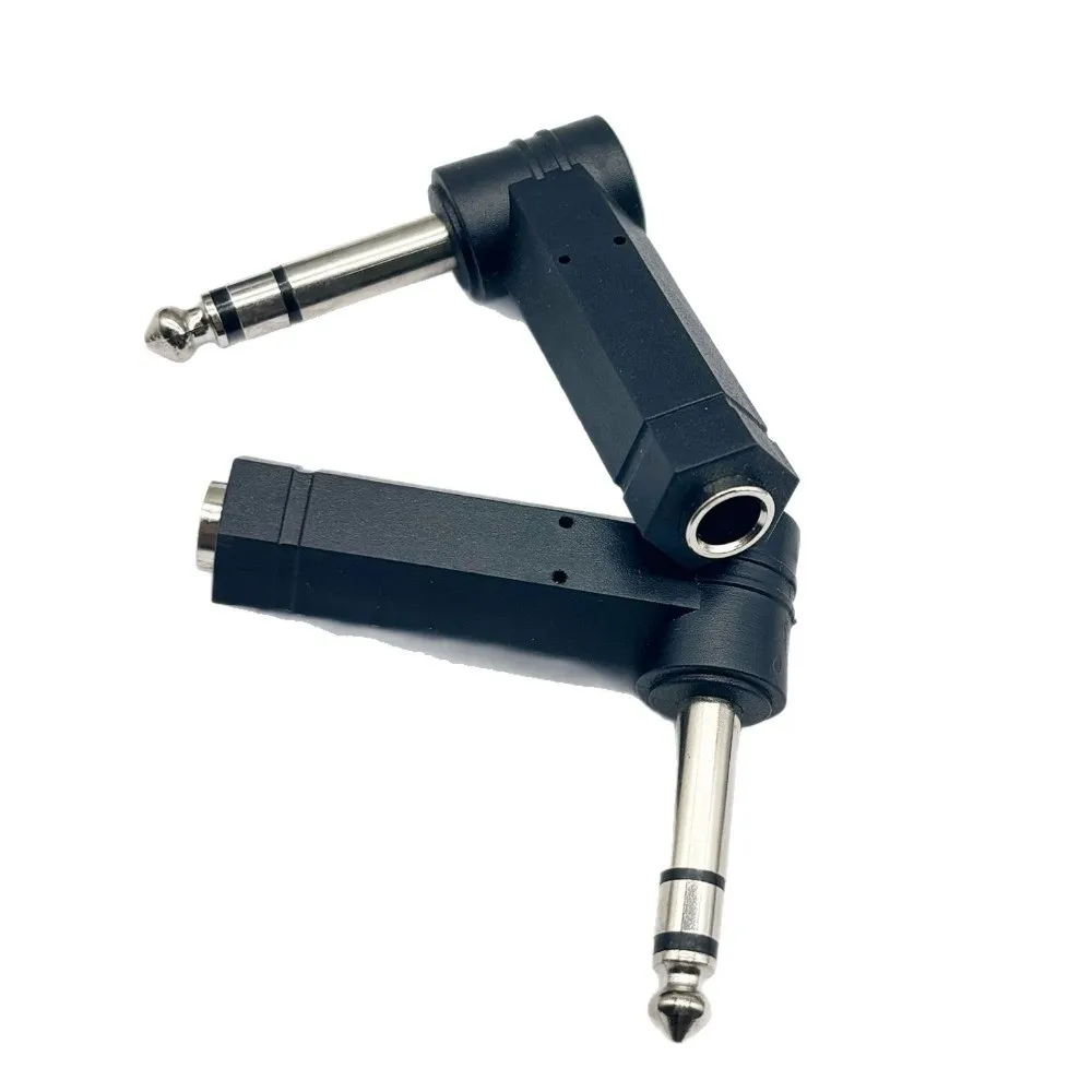 Zinc Alloy Audio Adapter Male To Female Right Angle Headphone Jack Adapter Space Saving Stereo Dual Channel