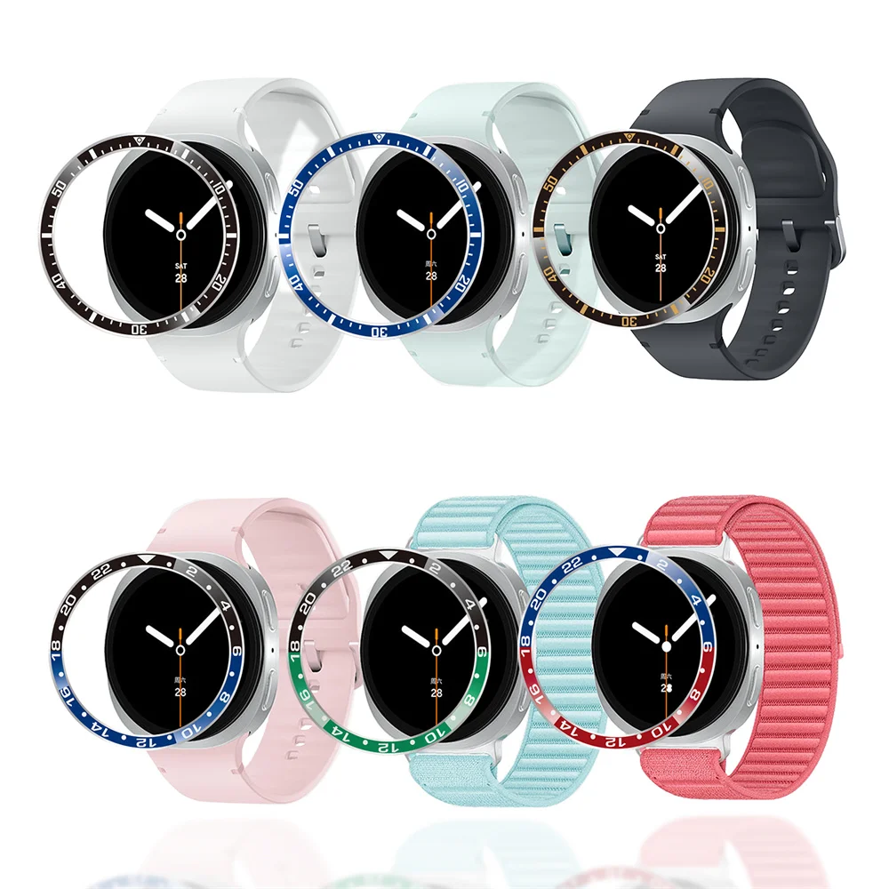 BEHUA Casing Bingkai Gaya Cincin Bezel untuk Jam Tangan Samsung Galaxy 8 40MM/44MM Jam Tangan Pintar Watch8 Aksesori Bingkai Cincin Pelindung