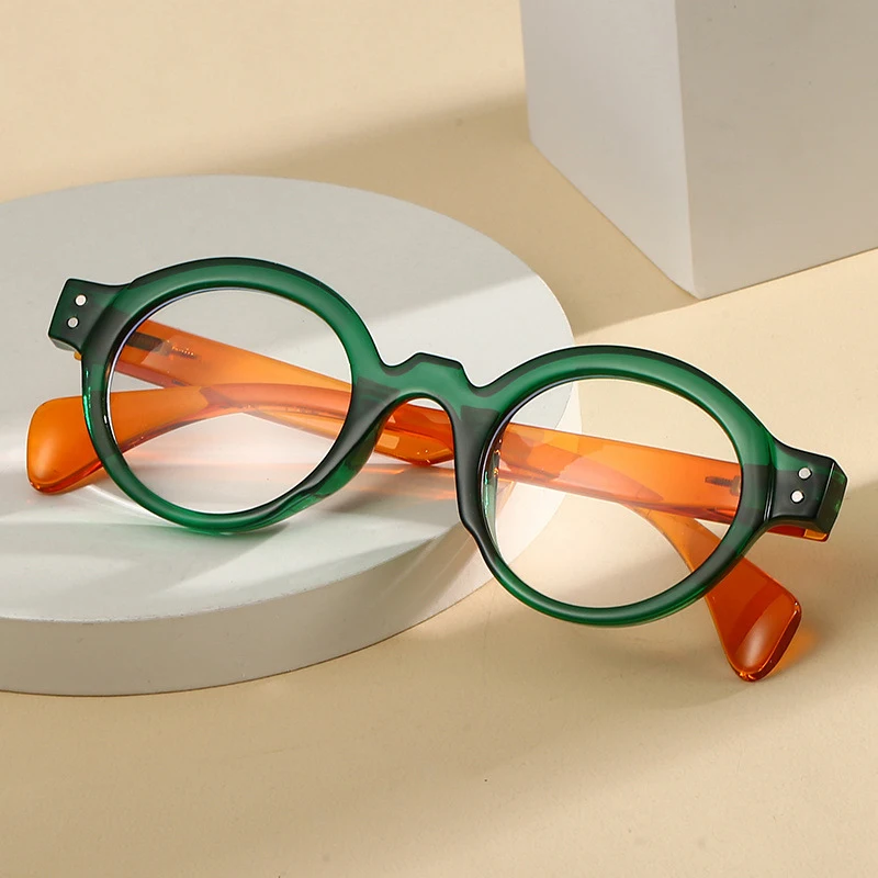 الرجعية جولة الربيع المفصلي الضوء الأزرق حجب نظارات للقراءة امرأة رجل كلاسيكي طول النظر الشيخوخي قارئ نظارات الديوبتر + 1.0 إلى + 4.0