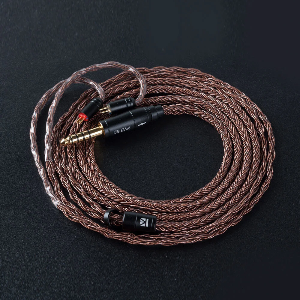 KBEAR 16 Core Reinem Kupfer Kopfhörer Kabel 2PIN/MMCX/QDC Earbuds Connector Verwenden Für KZ EDX ZSN PRO BLON BL-03 KBEAR KS1 Kopfhörer – Detail 11