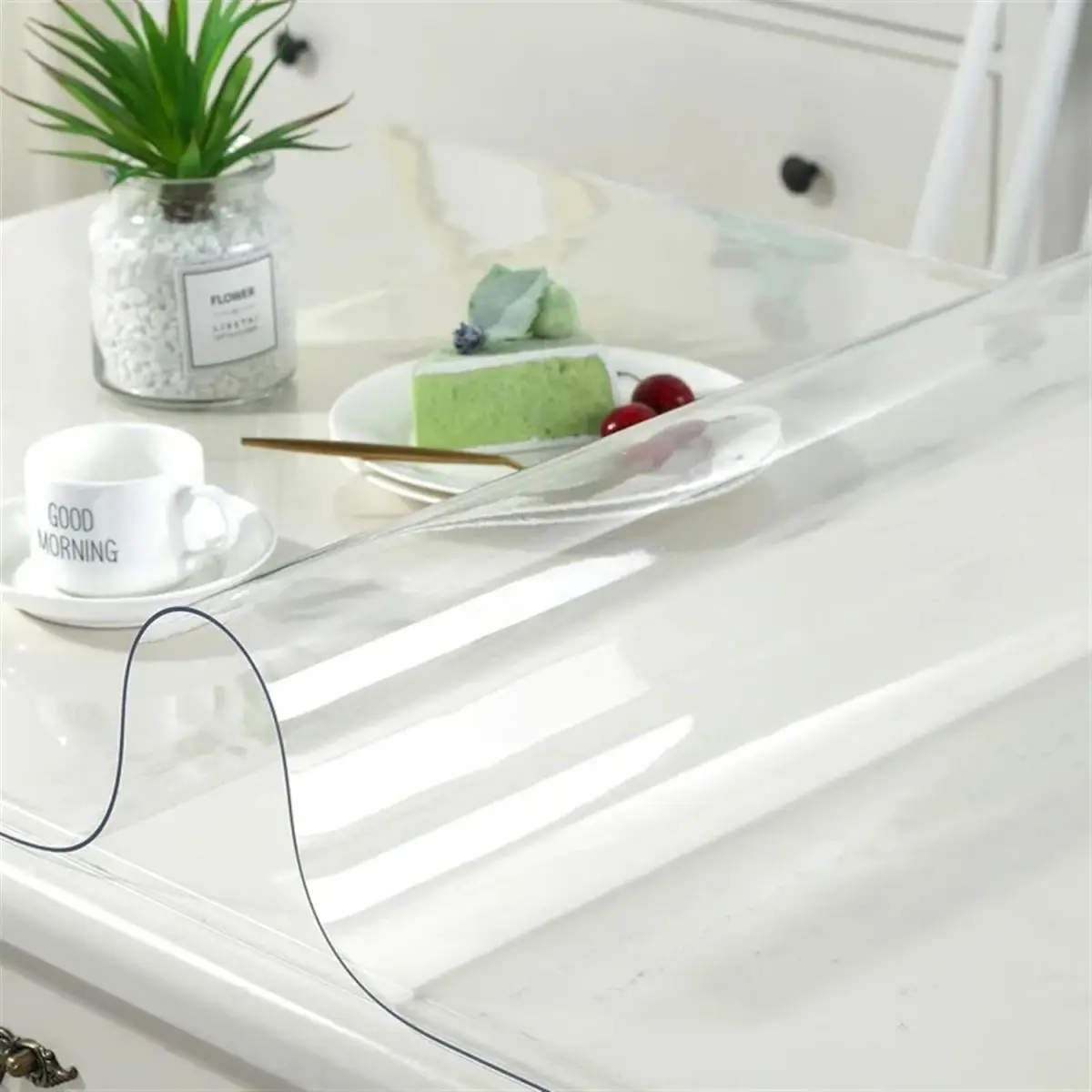 Clear Table ProtectorPlastic Table Cover Protector, Desk Protector Mat, Desk Pad Waterproof PVC  table cover  table cloth