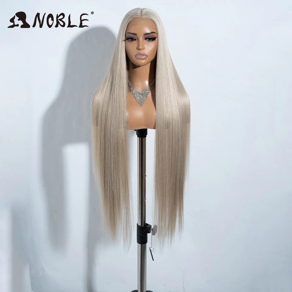 Edle Synthetische Lace-Front-Perücke für Cosplay, 38 Zoll, 13X4X1, Gerade Lace-Front-Perücken für Frauen, Blonde Perücken, Hochdichte Lace-Perücke – Detail 12