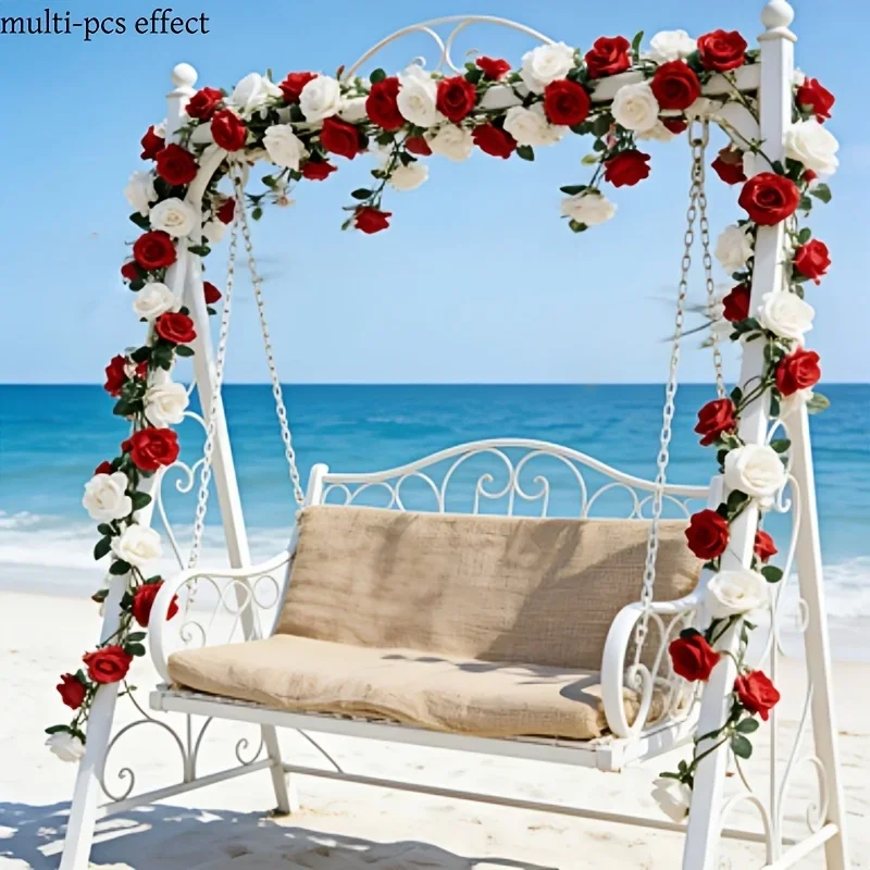 Bunte künstliche Rosengirlanden, ideal für Hochzeitsbögen, Gartenschaukeln, Treppen, Zaun-Dekoration, Innen- und Außenanwendungen. – Detail 4