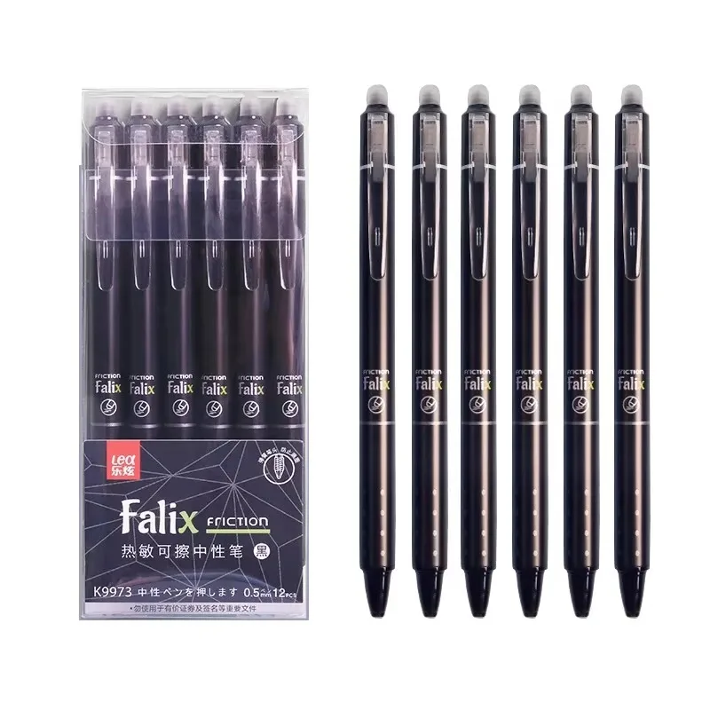 0,5 mm einziehbares, löschbares Gelschreiber-Set mit Nachfüllungen, schwarz-blaue Gel-Tinte, integrierter Radiergummi, Bürobedarf, Prüfungs-Briefpapier-Set – Detail 6