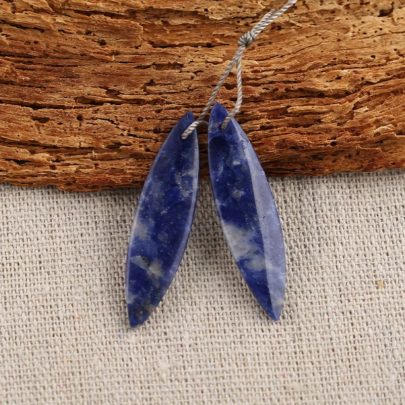 B&F Handmade Lapis Lazuli Pendants, Genuine Natural stones beads, Unique Stones for jewelry & DIY Earring Beads