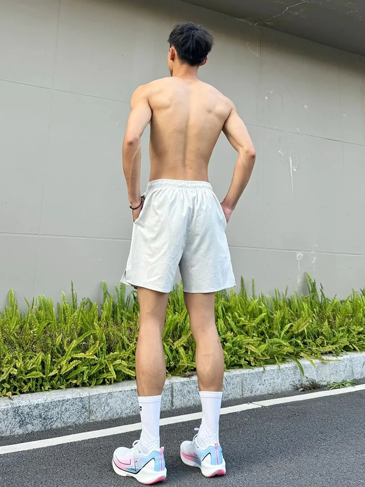 

Мужские летние тонкие спортивные брюки из ледяного шелка и нейлона для бега, повседневные американские баскетбольные брюки с четырьмя точками