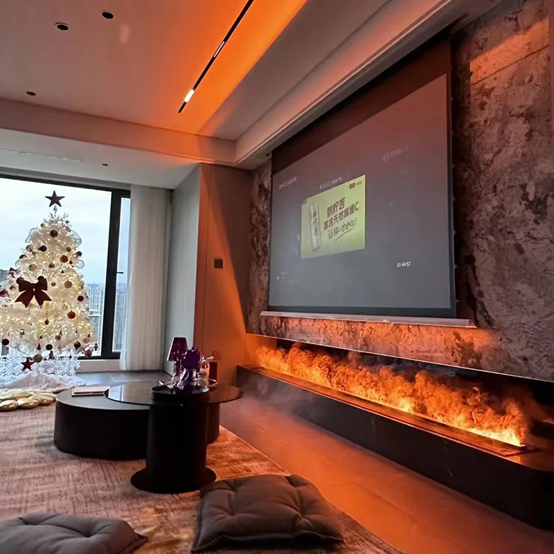 

Water Vapor Fireplace 3D Atomizing Fireplace Recessed Electric Fireplace APP Control with Timer Touch Simulation Flame