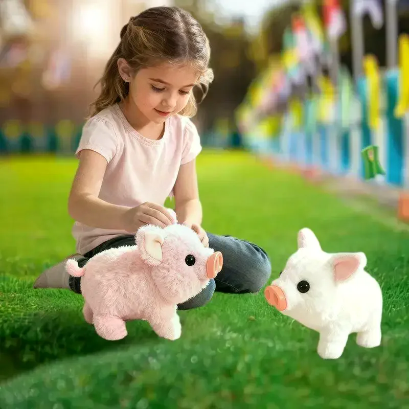 لعبة خنازير كهربائية مقلدة من القطيفة الواقعية يمكن المشي على النباح ألعاب الحيوانات الأليفة الإلكترونية هدايا لطيفة للأطفال #5