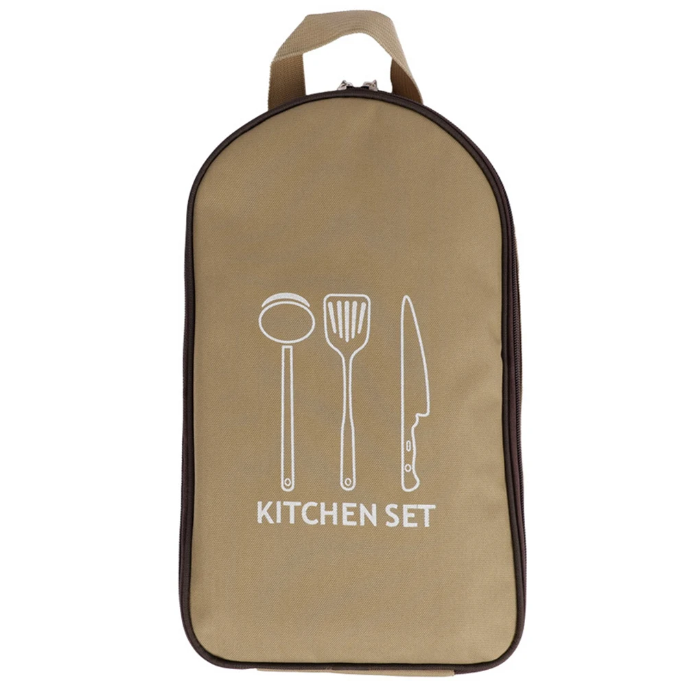 

Large Capacity Camping Cooking Utensils Outdoor Storage Bag Kitchen Cookware Bag For Forks Spoons Scissors Cooker Shovels