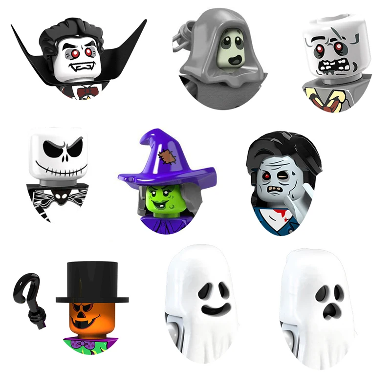 Halloween-Geschenke, Bausteine, Joker, Werwolf, Clown, Mary, verrückte Hexe, Monstergeister, Kürbis, Vampir, Actionfigur, Spielzeug, Wanderer