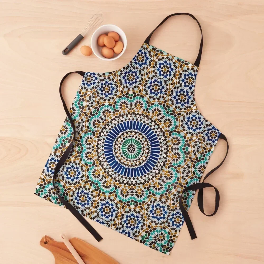 

Moroccan Mosaic Apron Kitchenware Cleaning Products For Home Kitchens Woman chef costume Apron