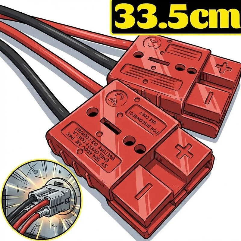 

Огнестойкий разъем-разветвитель Y-образного типа 50А для аккумулятора погрузчика, кабель 12AWG, быстроразъемный жгут проводов для электрической лебедки