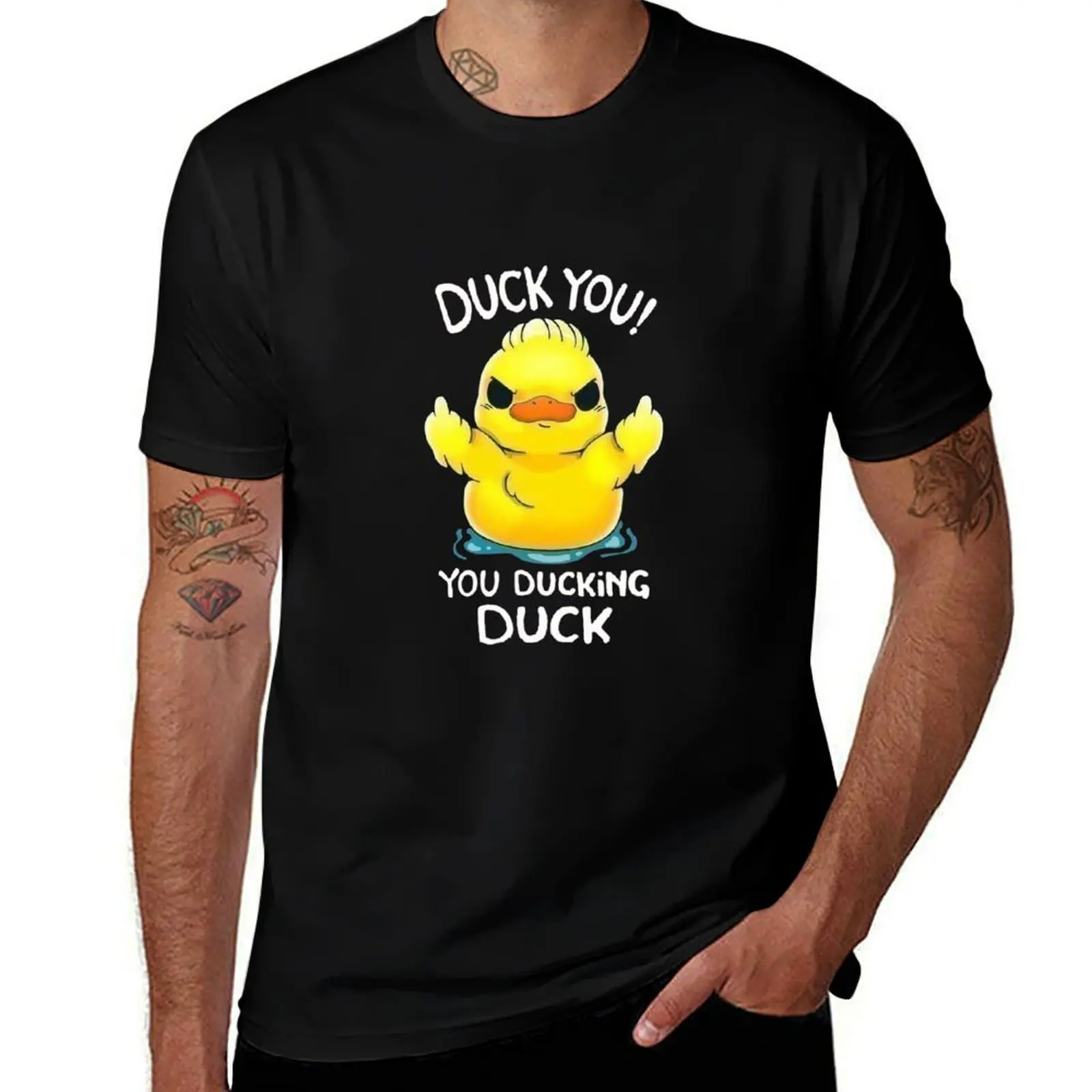 DUCK YOU! YOU DUCKING DUCK T-Shirt Short sleeve tee plain graphic tee shirt T-shirts for men cotton