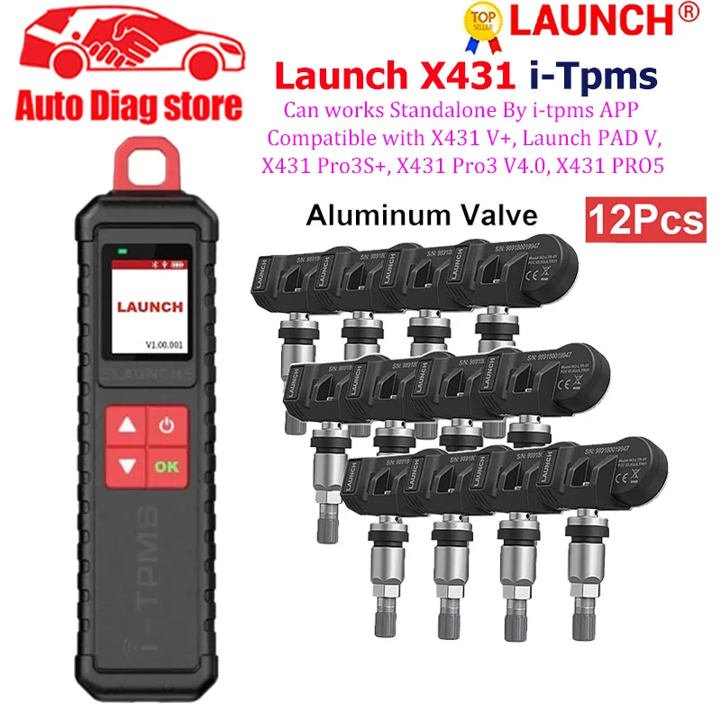 

LAUNCH X431 i-TPMS шины TPMS X431 TSGUN 433 315 МГц RF-датчик может работать автономно с помощью приложения i-TPMS или работает с Launch X431 V + и т. д.