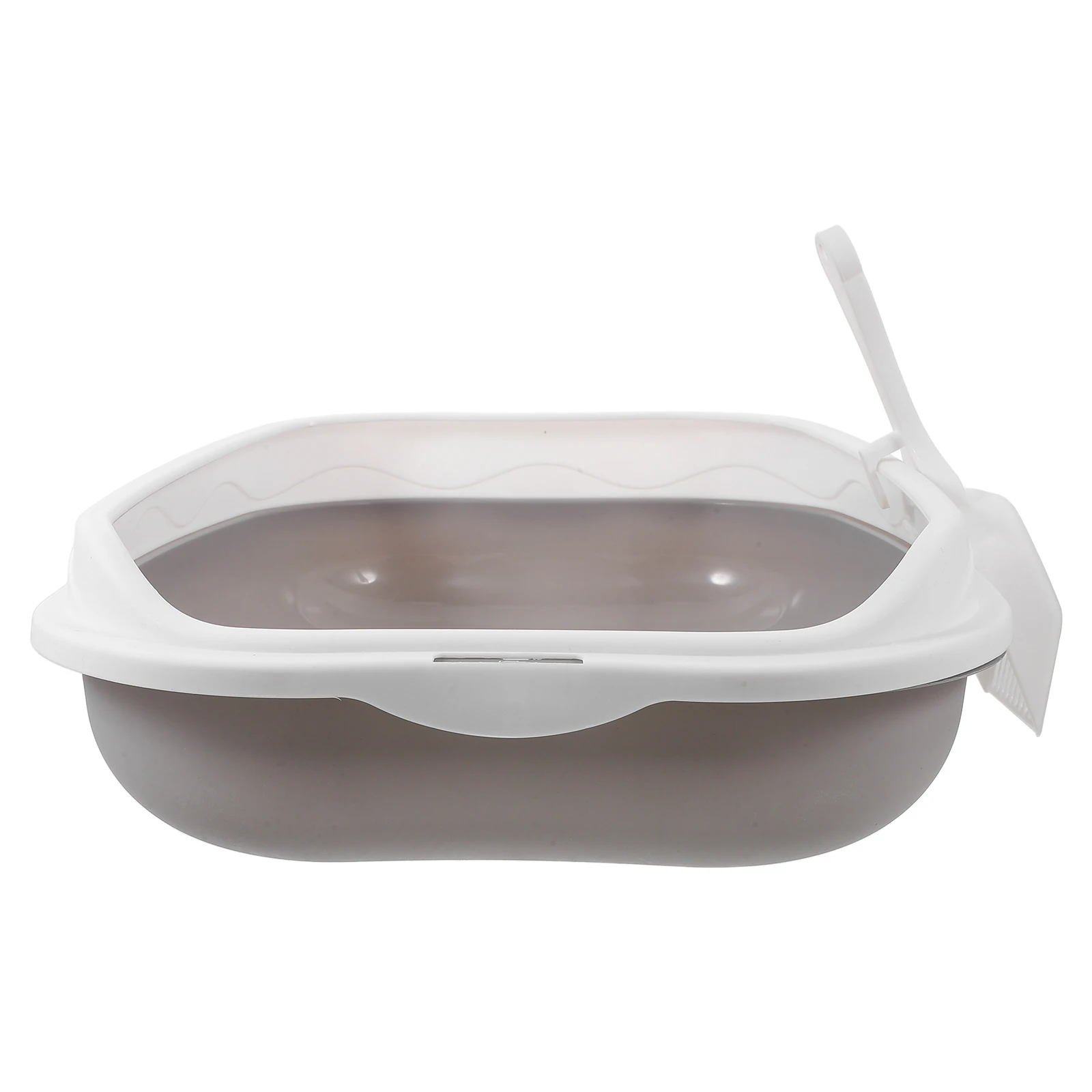 

Cat Litter Box Semi Enclosed Design Top Entry Spacious Interior Durable ABS Material Easy to Clean Enclosed Cat Litter Box