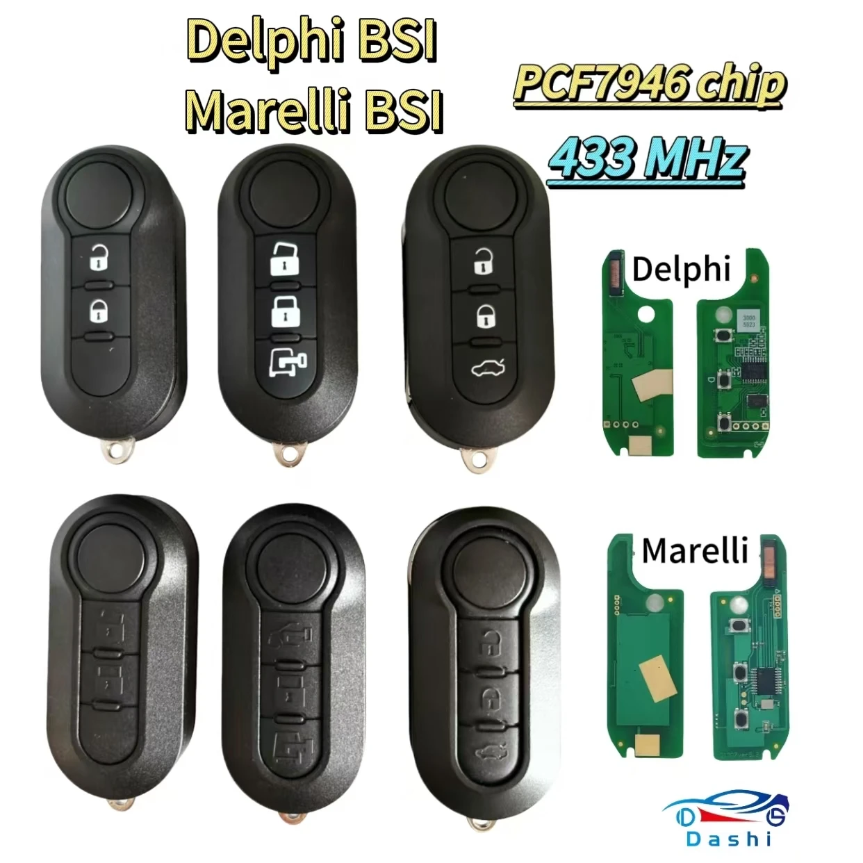 Da Shi ID46 2/3Buttons 433Mhz forCar key Remote Control Key For Fiat 500 500L MPV Ducato Citroen Jumper Peugeot Boxer 2008-2015