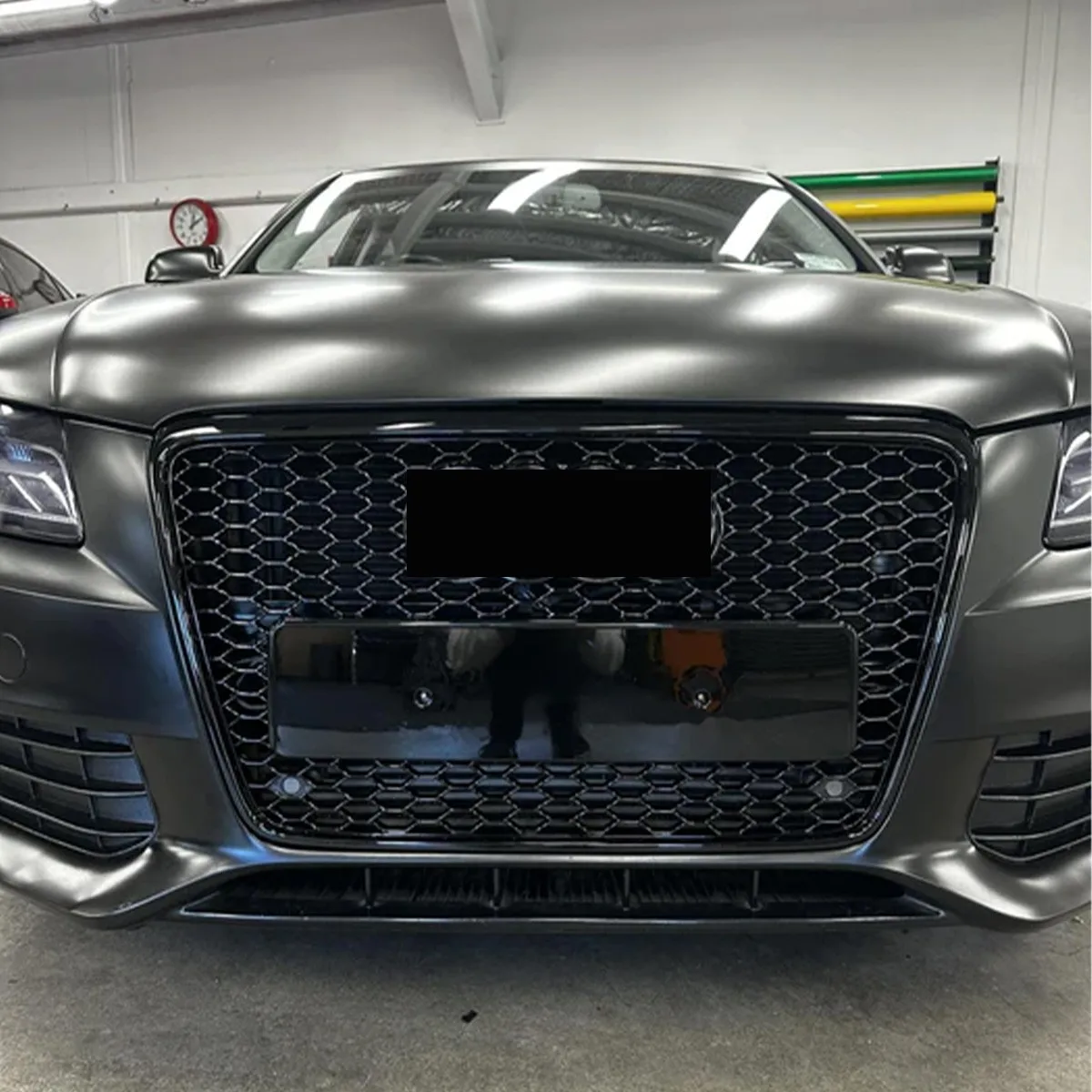 Main Grille For Audi A4 B8 8K2 Standard Diesel Saloon 2009~2012 Set Honeycomb Front Bumper Racing Grille & Fog Light Cover Grid