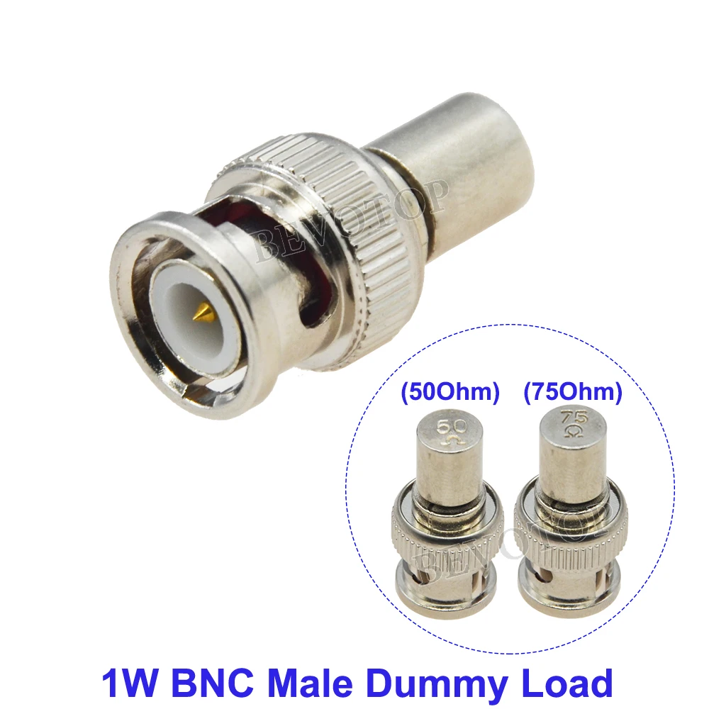 5Pcs/Lot 50Ohm/75Ohm 1W BNC Male Plug Termination Dummy Load 50/75 Ohm BNC Male Terminator RF BNC Connector for CCTV