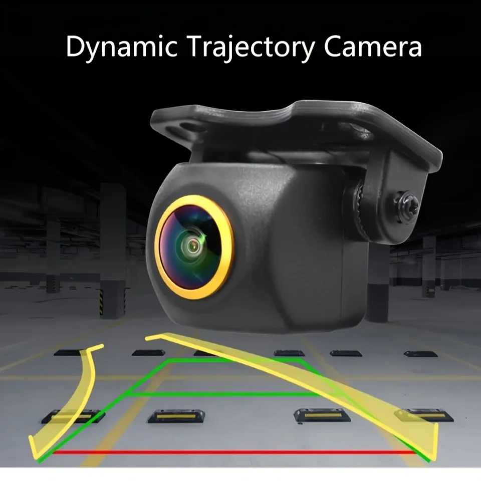 

Автомобильная камера заднего вида HD с интеллектуальными направляющими рулевого управления, ночным видением, объективом «рыбий глаз», простая установка, подходит для автомобилей, грузовиков, автофургонов