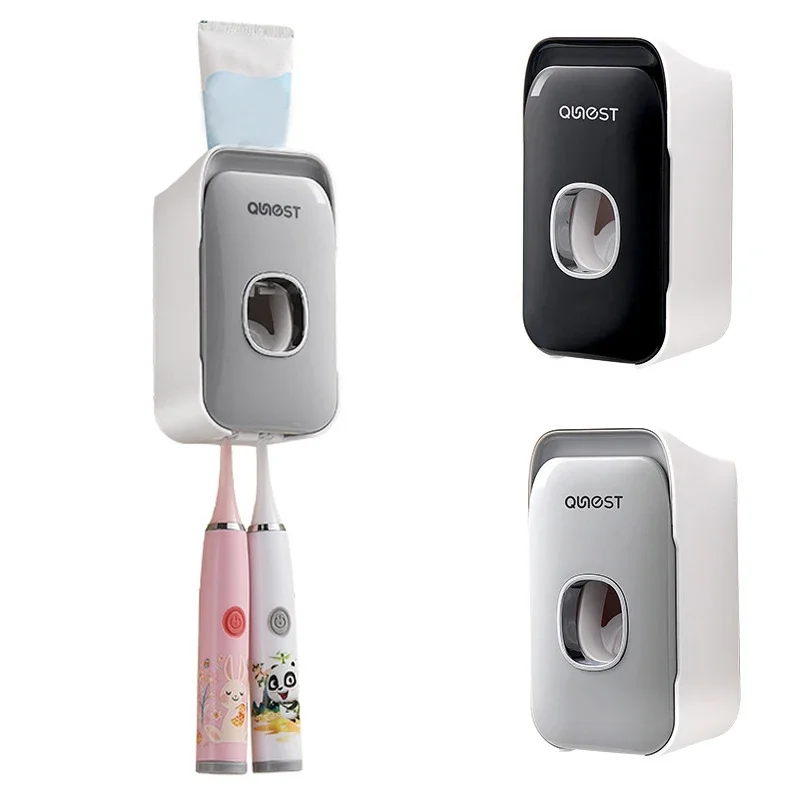 Wysokiej jakości automatyczny dozownik pasty do zębów wyciskacz z uchwytem na szczoteczki do zębów naścienne zestawy akcesoriów łazienkowych nowość