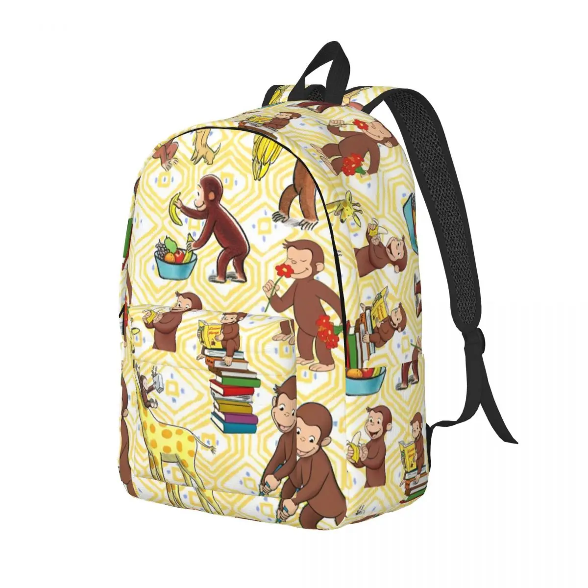 حقيبة ظهر كاجوال كاجوال من كوريوس جورج كارتون مونكي خفيفة الوزن للطلاب والأعمال للرجال والنساء حقيبة كتف للكمبيوتر المحمول