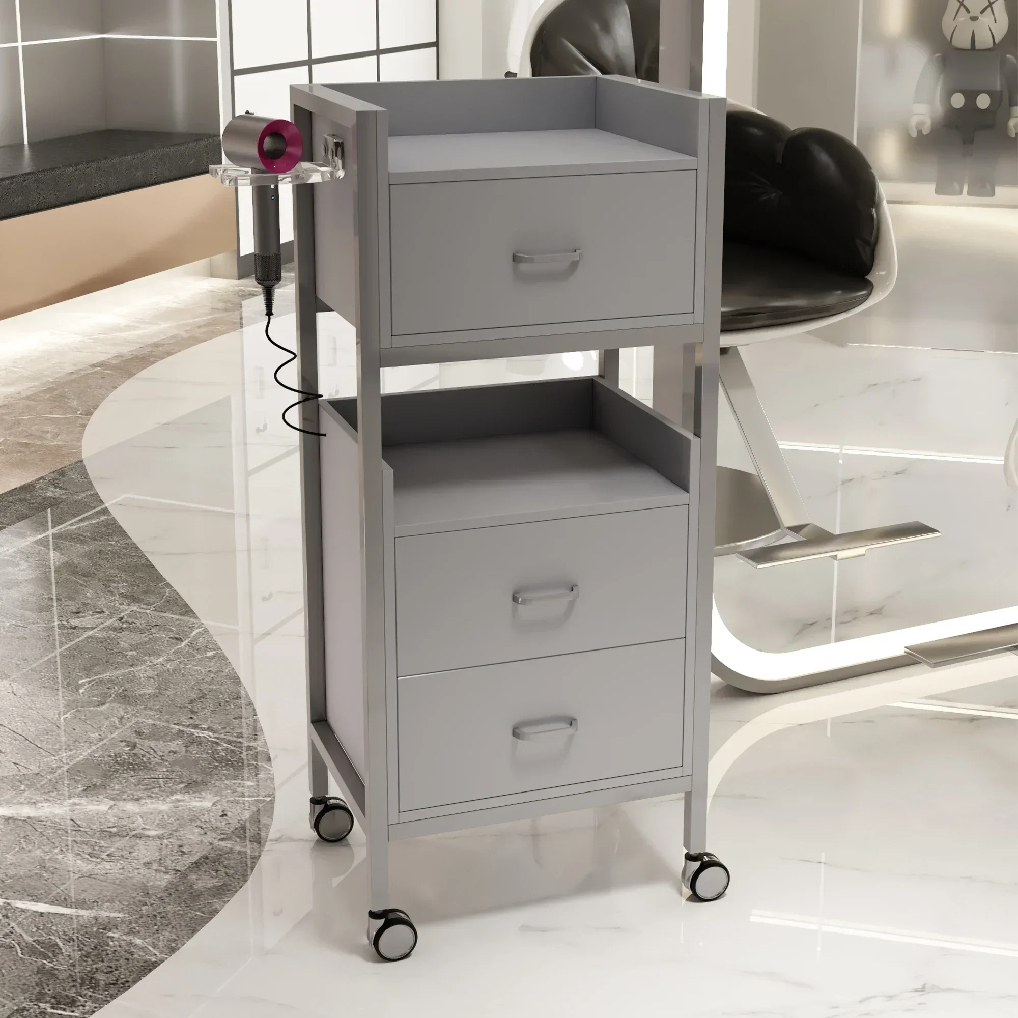 Beauty Salon Tray Auxiliary Car Wheels Cleaning Cart Professional Furniture Hairdresser Aesthetic Carrello Reception Barber