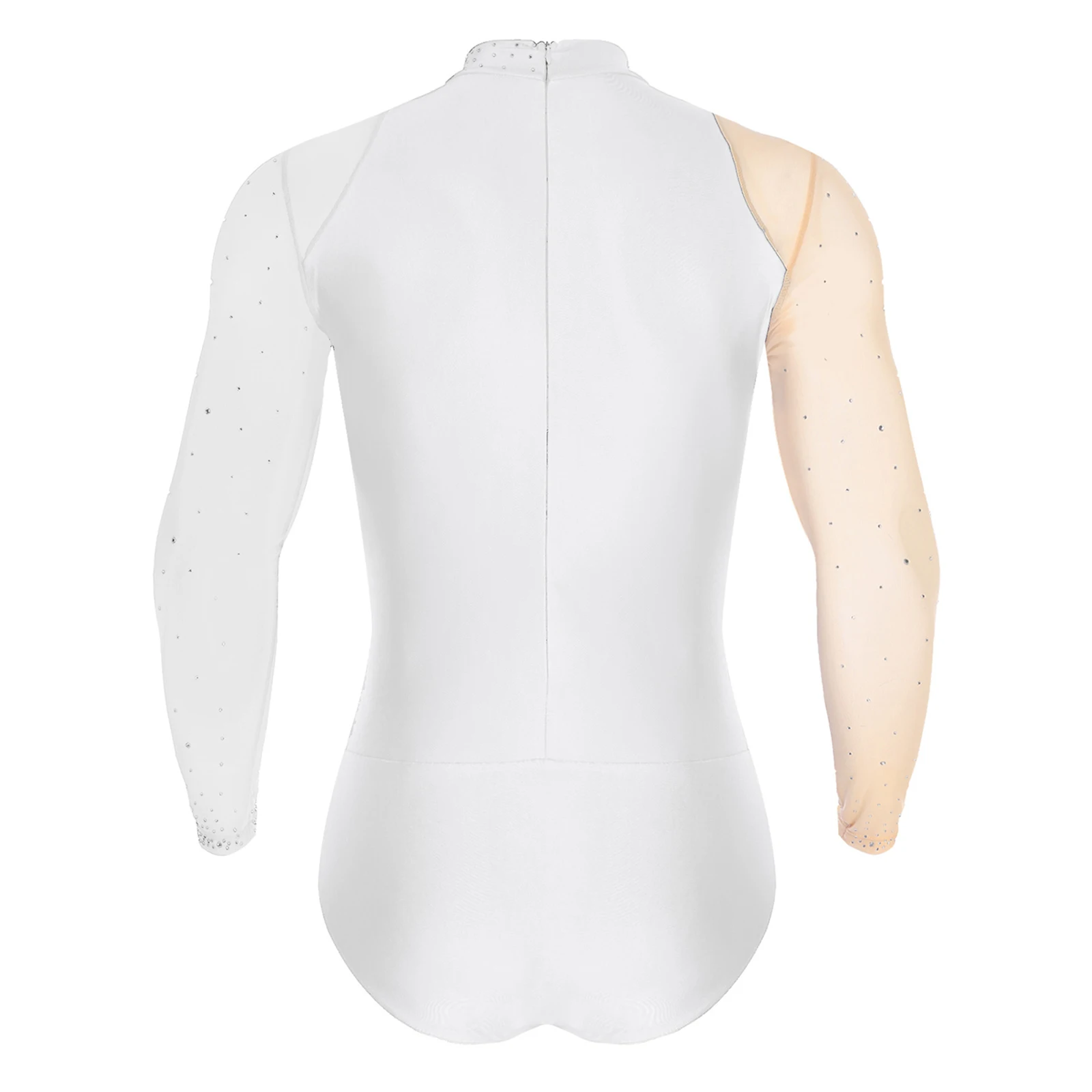 Herren-Overall mit glänzenden Strasssteinen, für Gymnastik, künstlerisch, Eiskunstlauf, Ballett, lateinamerikanischer Tanz, Performance-Kostüm, Reißverschluss, Schritt, Trainingsoverall – Detail 15