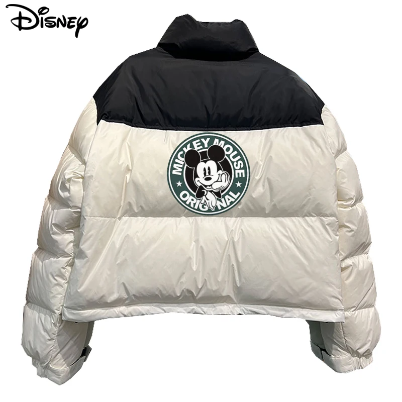 Disney New Arrival Brand Clothing Top Fashion Mickey Mouse Print Logo Loose Cardigan Winter Coat Casual Cotton-padded Jacket