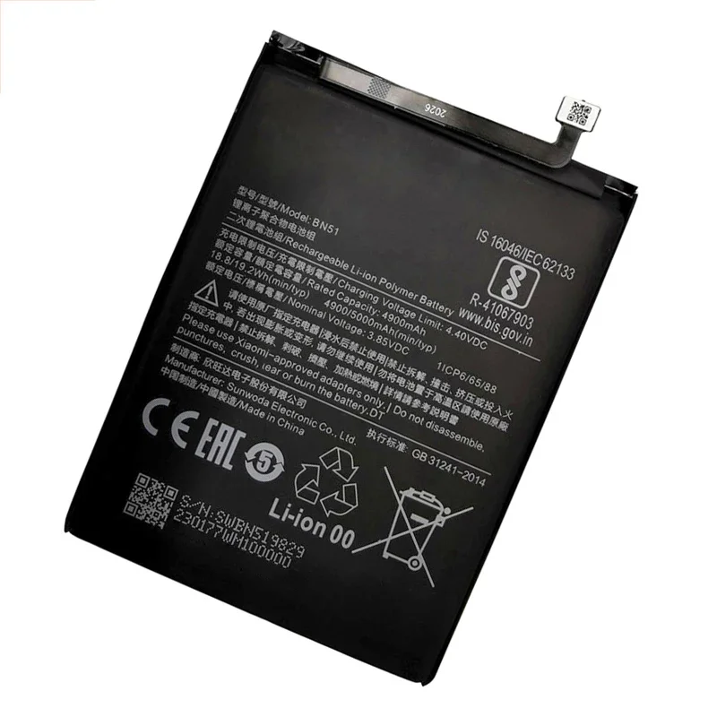 100% New Original Replacement Battery 5000mAh BN51 For Xiaomi Redmi 8 Redmi 8A Redmi8  Authentic Phone Batteries+Tools