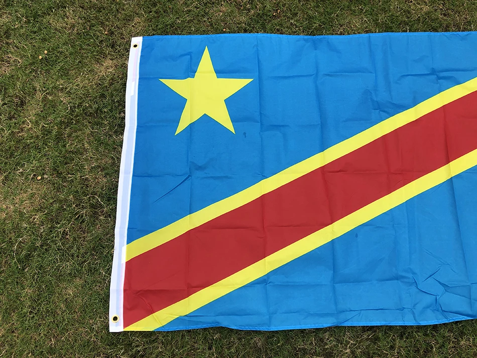 Zwjflagshow Vlag Congo Democratische Republiek Van De Congo Vlag Polyester Hangende Banner 3X5 Ft Nationale Vlag Huisdecoratie Vlag