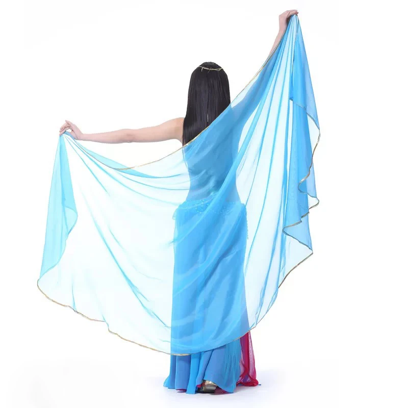 Belly Dance Accessories Women Veils Chiffon Scarf Light Shawl Veil Silk Semicircle Hand Thrown Suit Dance Performance Costume