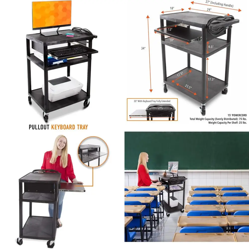 Plastic Av Cart Wit…