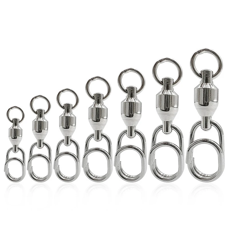 

5pcs Stainless Steel Ball Bearing Swivel Quick Snap Fishing Accessories Professional Fishing Tackle Fishing Connector