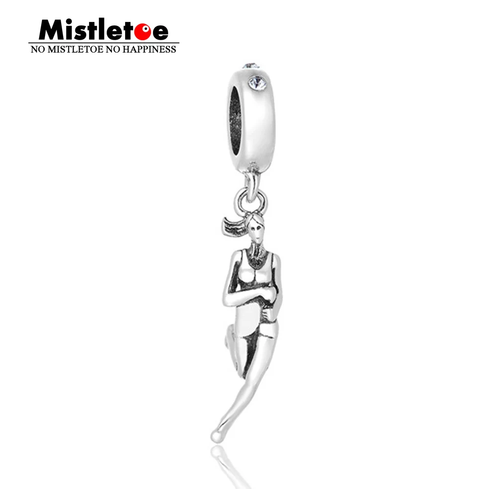 Mistletoe Jewelry 925 Sterling Silver Running athlete Dangle Charm Pendant