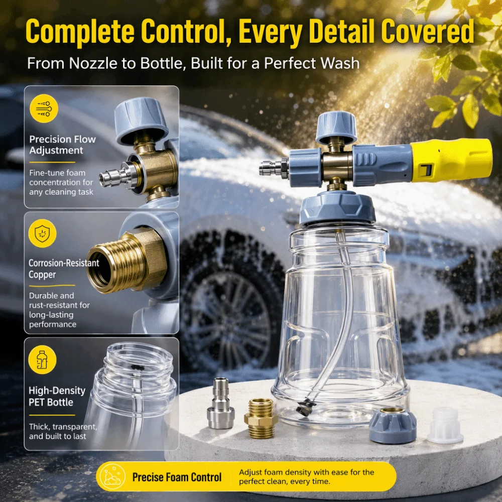 Lance Transparent Foam Tool 1L High Pressure Foam Sprayer Snow Foam Clear Foam Sprayer Bottle Car Wash