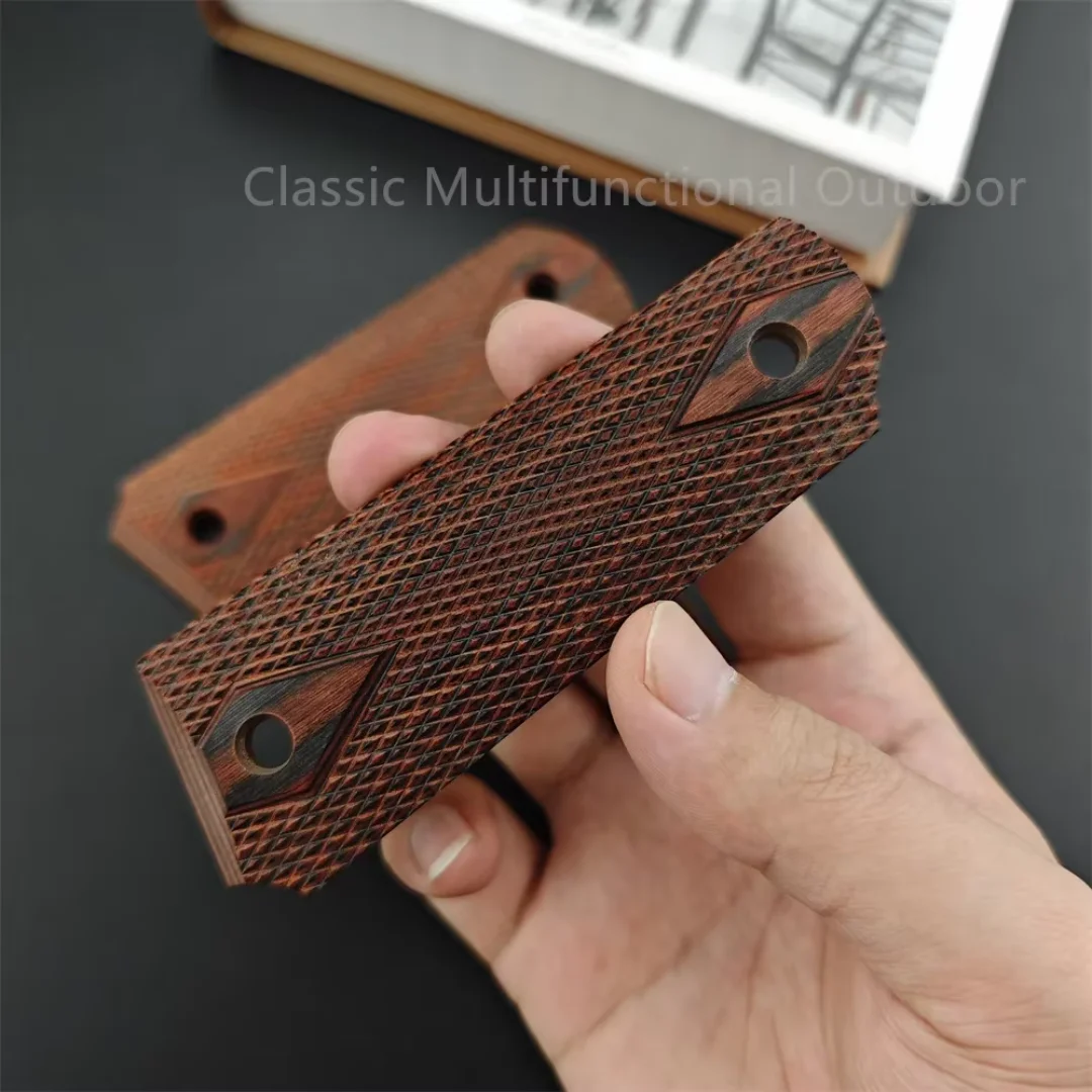 NEW 2PCS Gun Non-slip Handle 1911 Rosewood Grips Patches DIY Anti-slip Wooden Grips Scales Decor Material Blanks Slaba