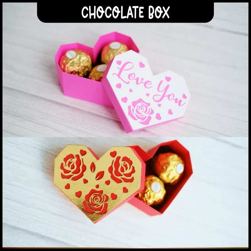 Heart-shaped Chocolate Box Metal Cutting Dies for DIY Scrapbooking Album Paper Cards Decorative Crafts Embossing Die Cuts