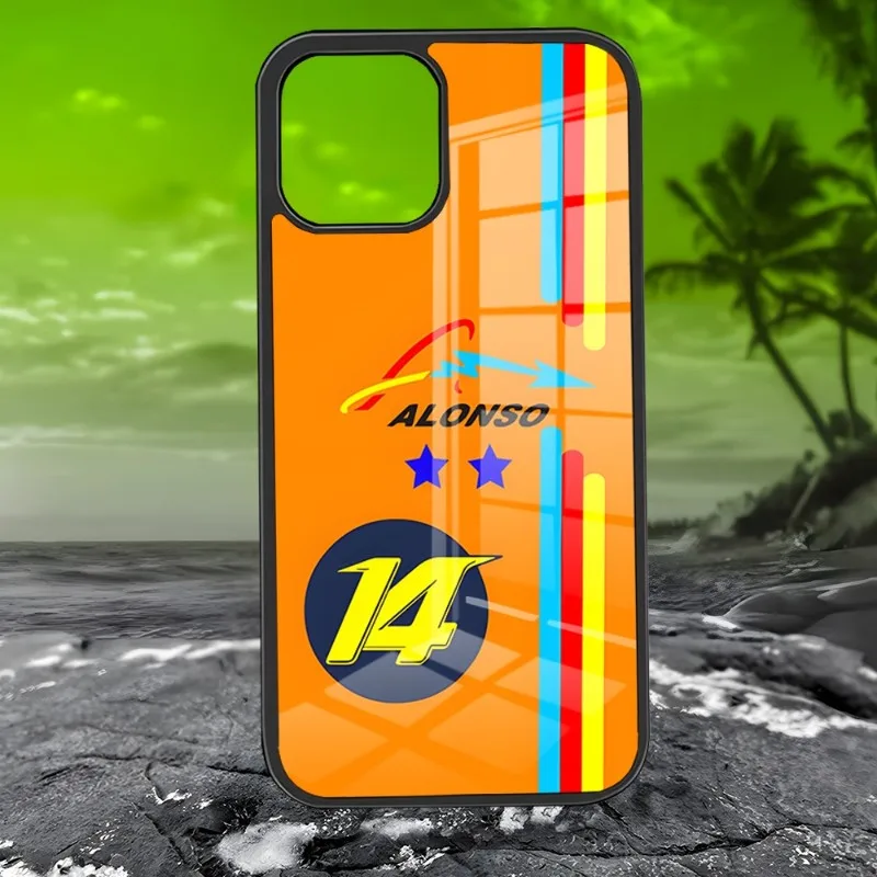 F1 Racing Fernando Alonso 14 Phone Case PC+TPU For Iphone Apple 14 Pro Max 11 13 12 Mini 15 6 8 7 Plus X Xs XR Back Cover