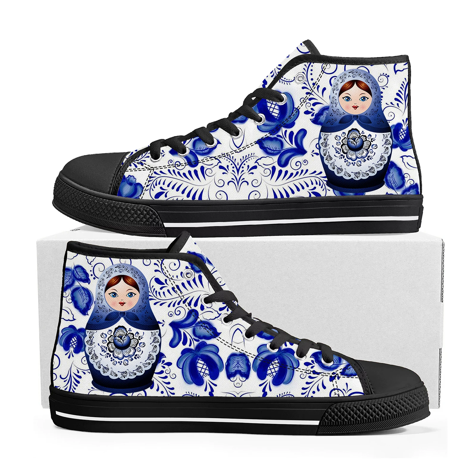 

Matryoshka Doll Russia Memory Foam High Top High Quality Sneakers Mens Womens Teenager Canvas Sneaker Custom Shoe Couple Shoes