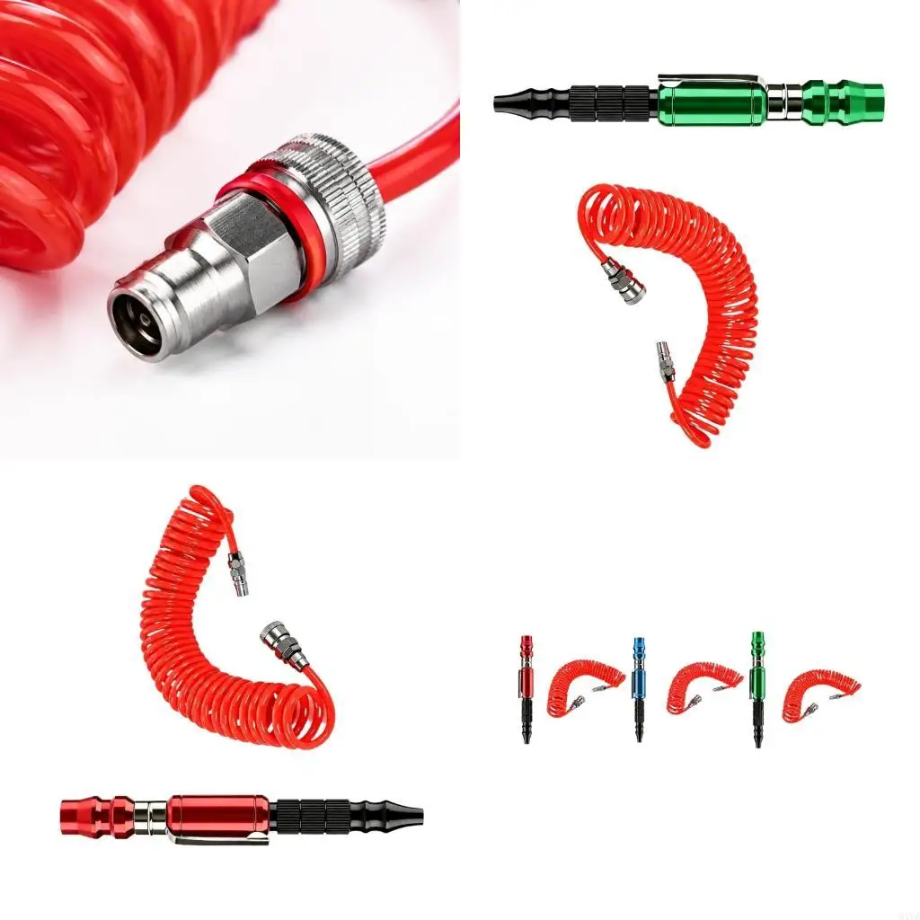 Compress Air Dust Blower Guns with Extending Coiled Hose, Pen-Styles Tool for Cleaning Workpieces, Surfaces, and Gaps M4YD