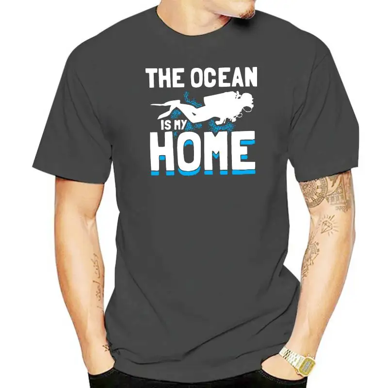 Printing Sea Water My Home Cool Men's T Shirt Woman O Neck Outfit T-Shirt For Mens Short-Sleeve Clothes Hiphop Tops