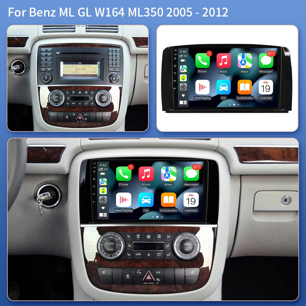Android 16 Carplay Car Radio For Mercedes Benz ML GL W164 ML350 ML500 GL320 X164 ML280 GL350 GL450 Multimedia GPS Player Stereo
